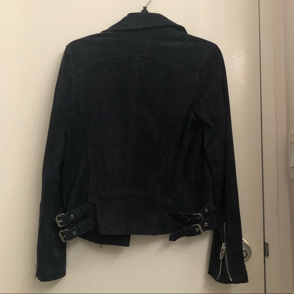 BLANK NYC Suede Moto Jacket in Blue Valentine - Picture 5 of 8